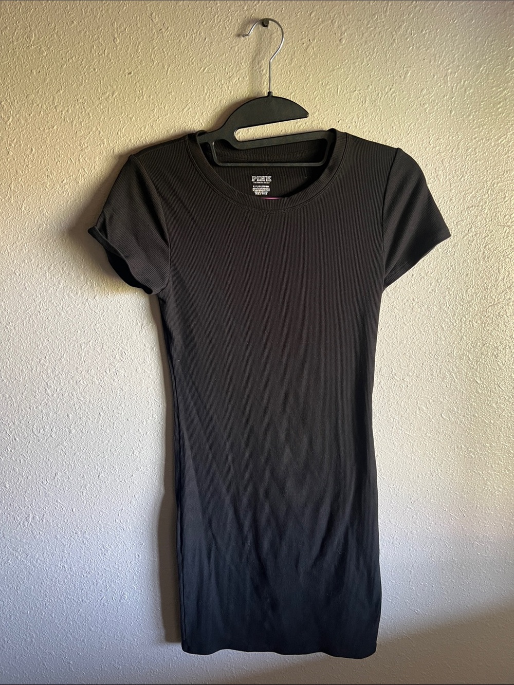 Victoria's Secret PINK Black Ribbed Bodycon Dress